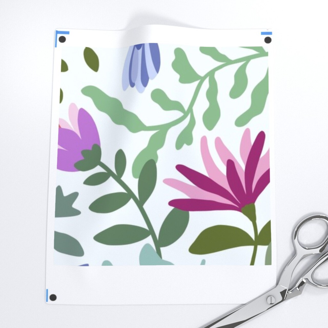 Hummingbird Flower Purple Birds Foliage Green Leaves Garden Large Scale Botanical Blue Bird Cute Animals Spring Summer Custom Printed Fabric by Spoonflower Various Fabrics by the Yard or Fat Quarter